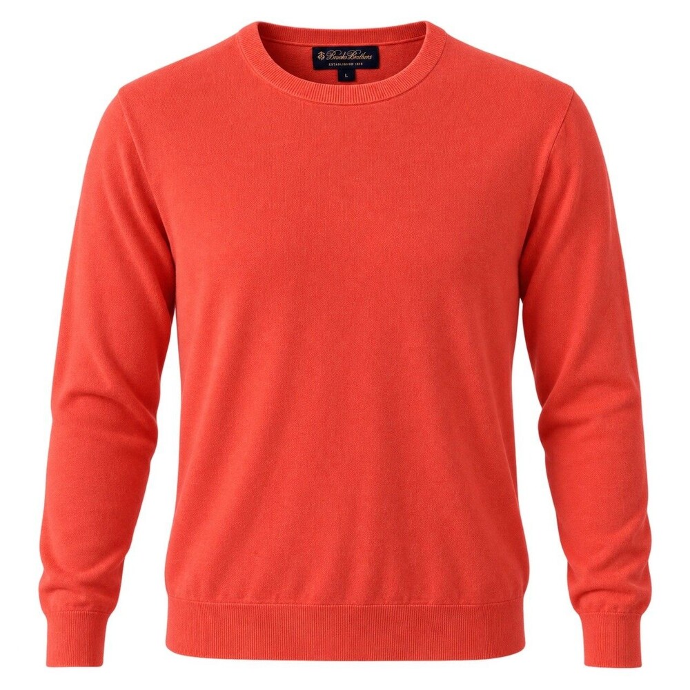 Brooks Brothers Orange Supima Cotton Sweater Men's Size Large